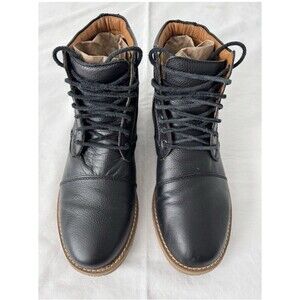 Hari Mari Men’s Black Leather  Porter Boots Black Ankle Boots Size 11